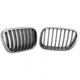 SET PARRILLAS DE DISENO BMW X5 99 03 NEGRA CROMADAS