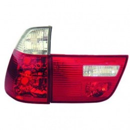 JUEGO PILOTOS DE DISENO BMW X5  99 06 CRISTAL CLARO ROJO BLANCO