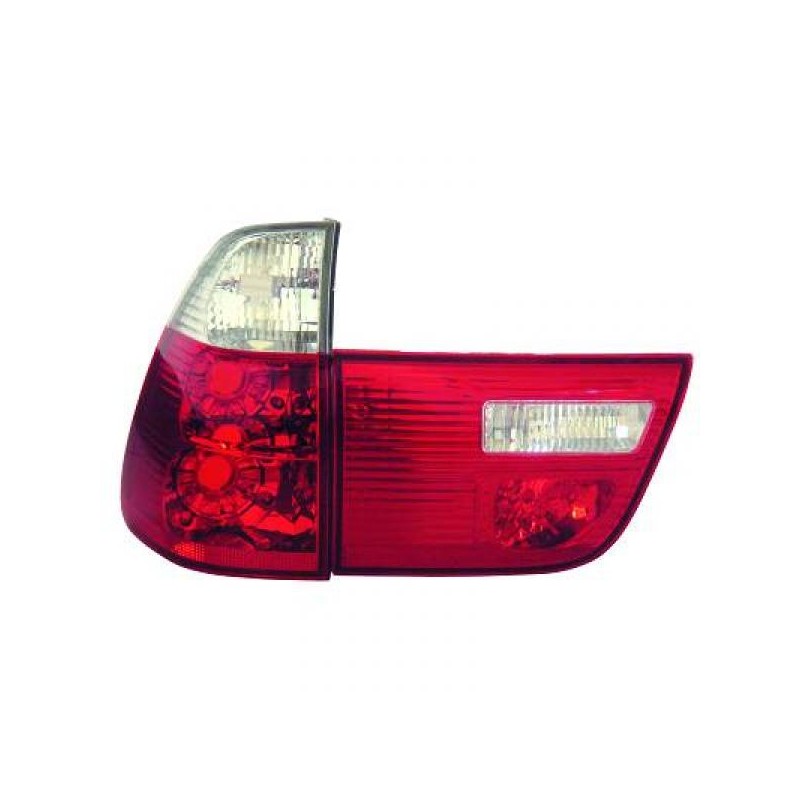 JUEGO PILOTOS DE DISENO BMW X5  99 06 CRISTAL CLARO ROJO BLANCO
