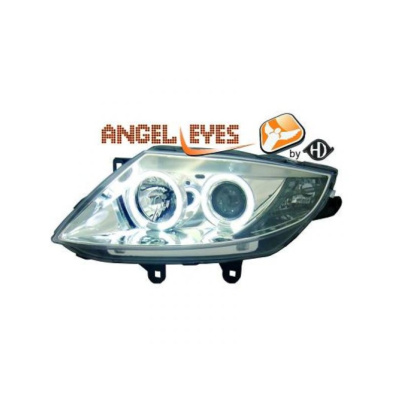 JUEGO FAROS DE DISENO BMW Z4  03 09  CRISTAL CLARO CROMADO 2 ANI
