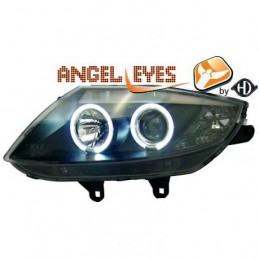 JUEGO FAROS DE DISENO BMW Z4  03 09  CRISTAL CLARO NEGRO 2 ANILL