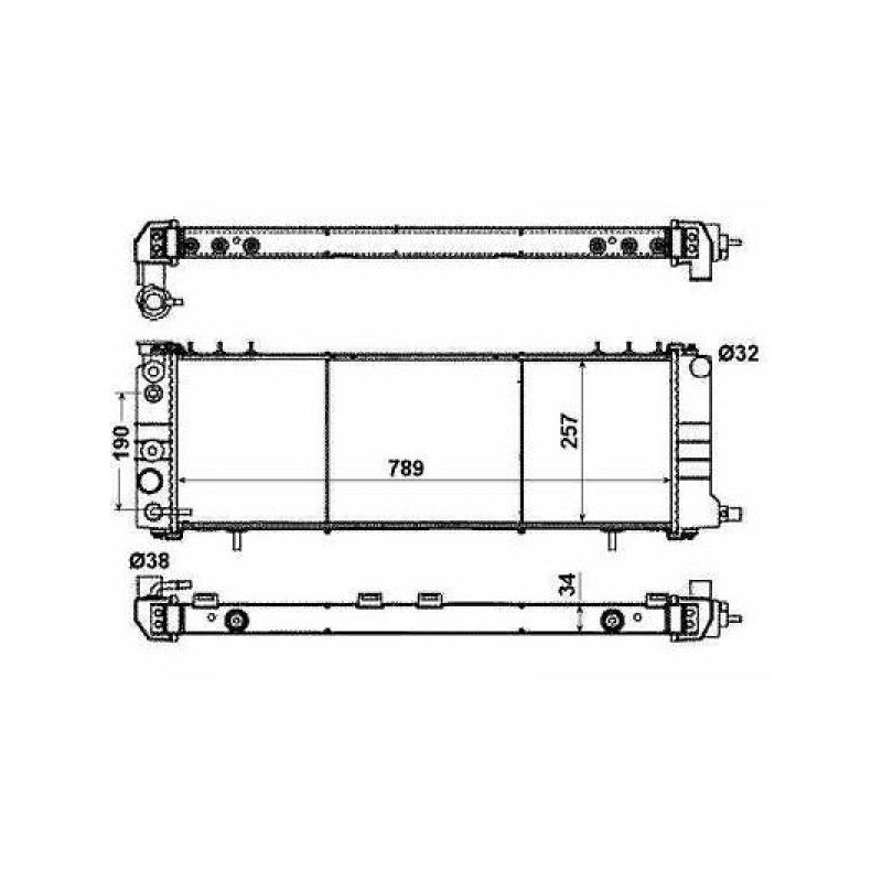RADIADOR GD  JEEP CHEROKEE  90 98  787X284  4 0 I TIPO XJ AUTOM 