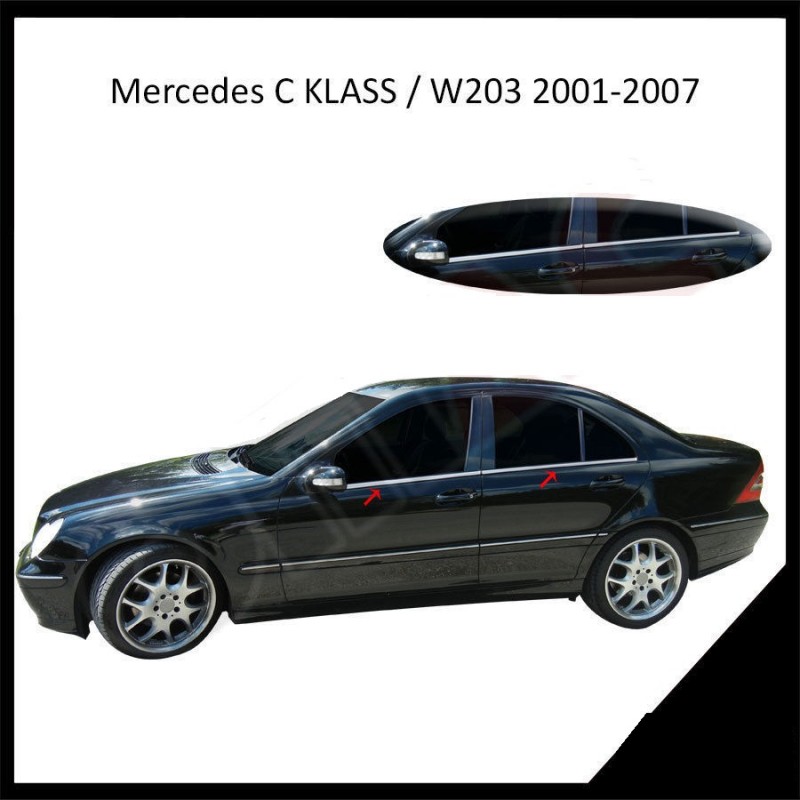 CUBRE MARCO VENTANA ACERO INOXIDABLE MERCEDES CLASE C W203 01 07