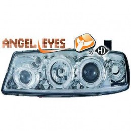 JUEGO FAROS DE DISENO OPEL CALIBRA  89 97 CRISTAL CLARO CROMADO 