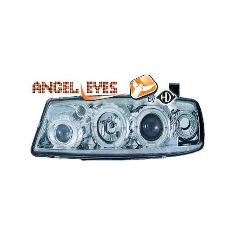 JUEGO FAROS DE DISENO OPEL CALIBRA  89 97 CRISTAL CLARO CROMADO 
