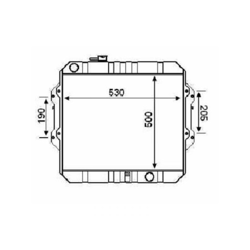 RADIADOR TOYOTA HILUX LN165 170  01 05 500X530 2 5 D4D MANUAL   