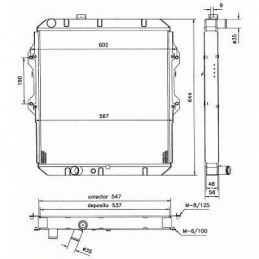 RADIADOR TOYOTA HILUX LN 165 17O  97 05 550X525 2 4I TD 4 W D  M