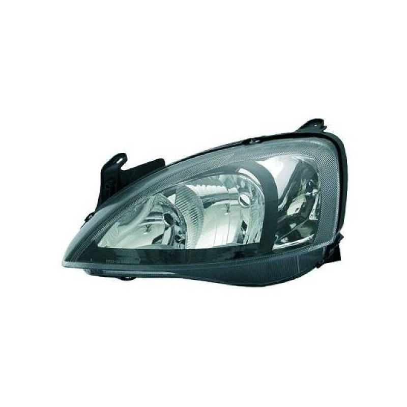 JUEGO DE FAROS OPEL CORSA C  00  gt  gt  H7 H7 CRISTAL CLARO  NEGRO PA