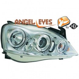 JUEGO FAROS DE DISENO OPEL CORSA C 00 06 CRISTAL CLARO CROMADO A