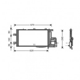 CONDENSADOR OPEL CORSA C   540X263 1 3CDTI 1 7DI 1 7DTI