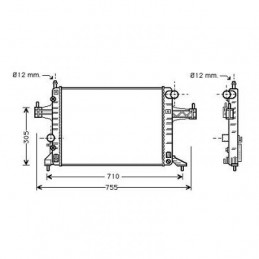RADIADOR OPEL CORSA C  04  gt  gt  600X350 1 3CDTI  TIGRA TWIN TOP