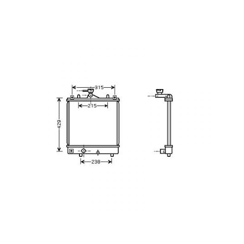 RADIADOR OPEL AGILA 00 04  375X380