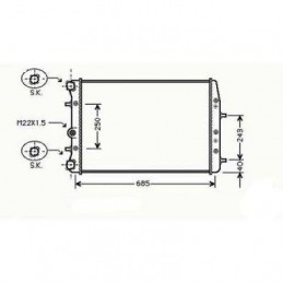 RADIADOR SKODA ROOMSTER 06    gt  gt  632X395X24  1 9TDI  M   1 4 16V