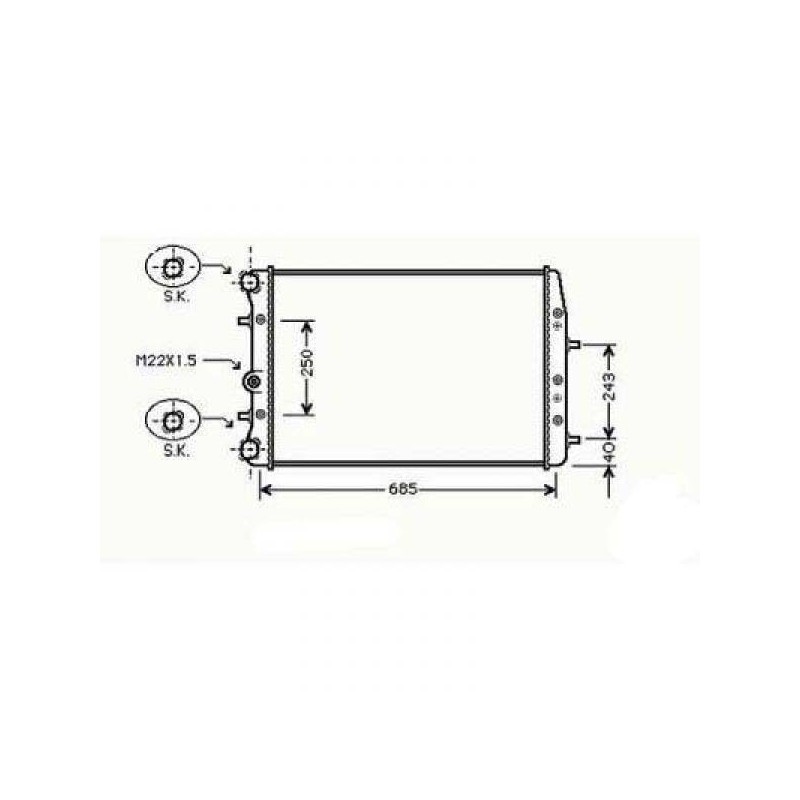 RADIADOR SKODA ROOMSTER 06    gt  gt  632X395X24  1 9TDI  M   1 4 16V