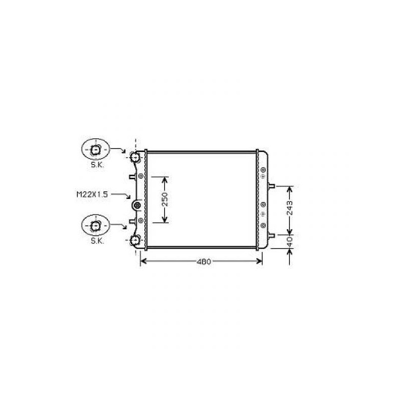 RADIADOR SKODA FABIA 10    gt  gt  430X415 1 4 1 9SDI