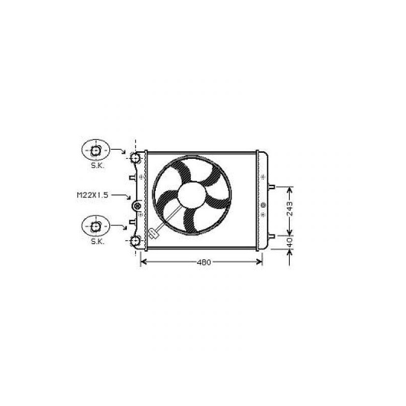 RADIADOR SKODA FABIA 99 04  gt  gt  430X413 1 2 1 4