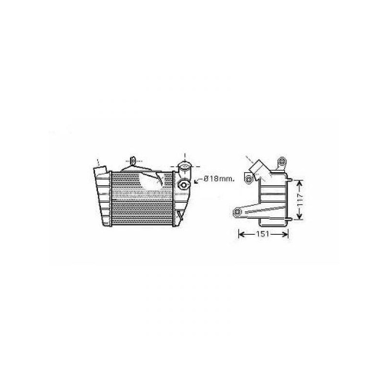 ENFRIADOR DE AIRE SKODA FABIA 00 03  183X191X64  1 9 TDI