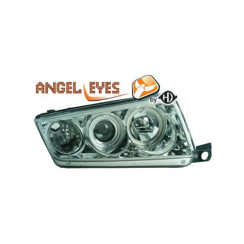 JUEGO FAROS DE DISENO SKODA FABIA  04 07 H7 H1 CRISTAL CLARO CRO