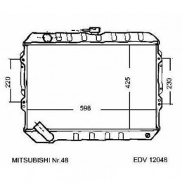 RADIADOR MITSUBISHI PAJERO  88 91  425X600  3 0 V6 MANUAL
