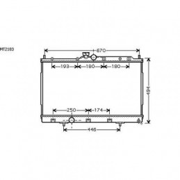 RADIADOR MITSUBISHI OUTLANDER  03 06  425X690X16  2 0I 16V  M   