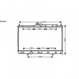 RADIADOR MITSUBISHI OUTLANDER  03 06 425X690X27 2 4I 16V M    A 