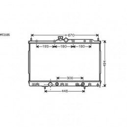 RADIADOR MITSUBISHI OUTLANDER  03 06 425X690X27 2 4I 16V A    A 