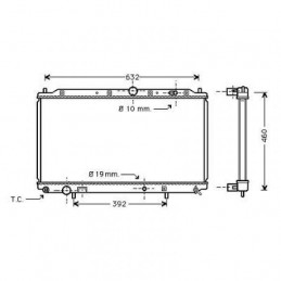 RADIADOR MITSUBISHI CARISMA  95  gt  gt  DIESEL M     AC 400X655