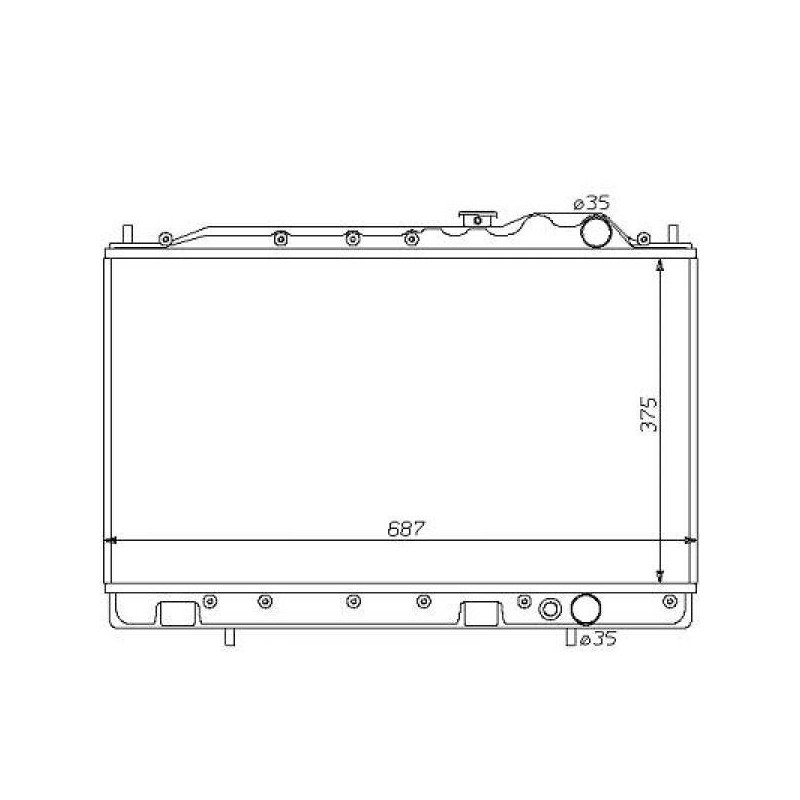 RADIADOR MITSUBISHI COLT  LANCER  87 92  375X668  1 6I 1 8TD  16