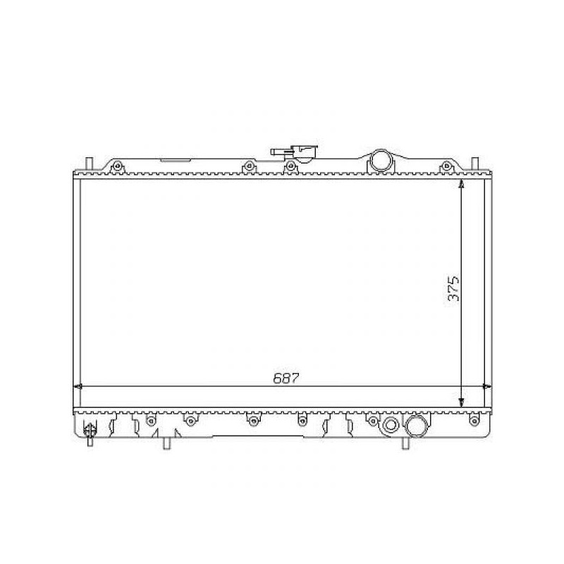 RADIADOR MITSUBISHI GALANT E30  32  88 93  375X670  1 8  2 0  GT