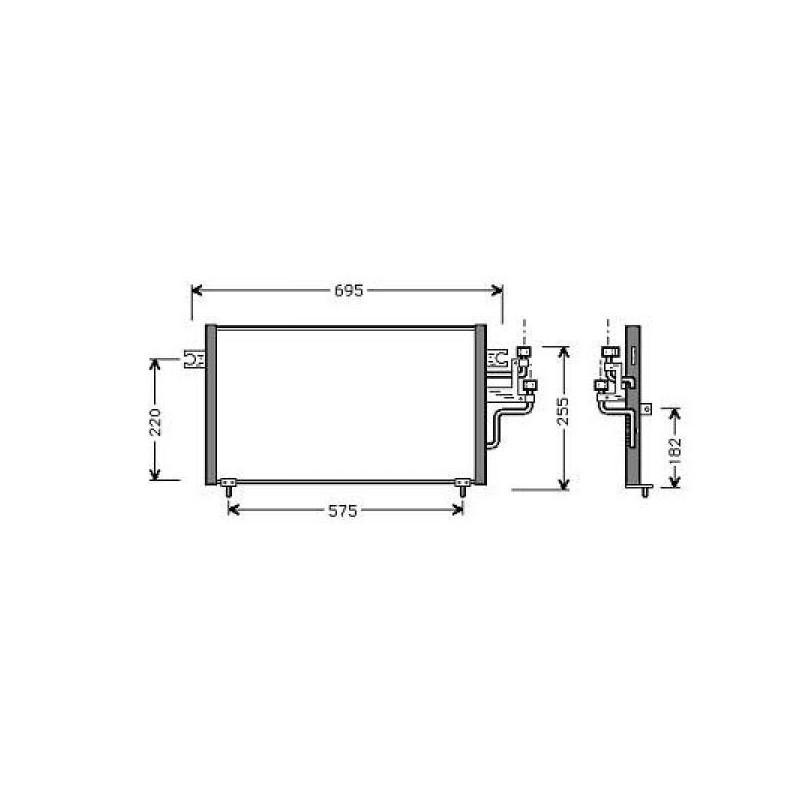 CONDENSADOR MITSUBISHI LANCER  96 04 610X310 1 3 1 6 1 8 LTR 