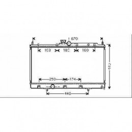 RADIADOR MITSUBISHI LANCER  03 07 375X685X16 2 0I 16V M    AC