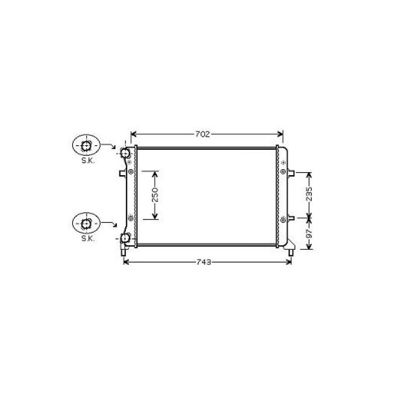 RADIADOR AGUA SEAT TOLEDO 04 09 650X405X29