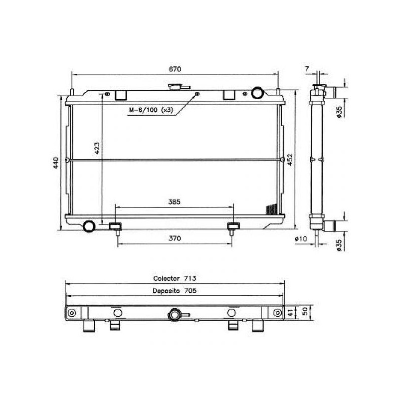 RADIADOR NISSAN ALMERA  02 06  gt  gt  360X690X27 M    AC SOLO 2184 CC