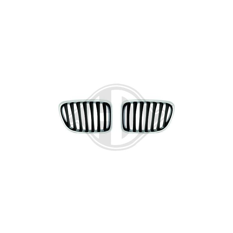 JUEGO PARRILLAS DE DISENO BMW X1 09    gt  gt   cromado   negro