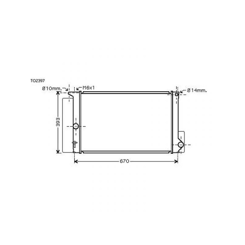 RADIADOR TOYOTA VERSO 10    gt  gt  600X370X16  1 4 1 6I M