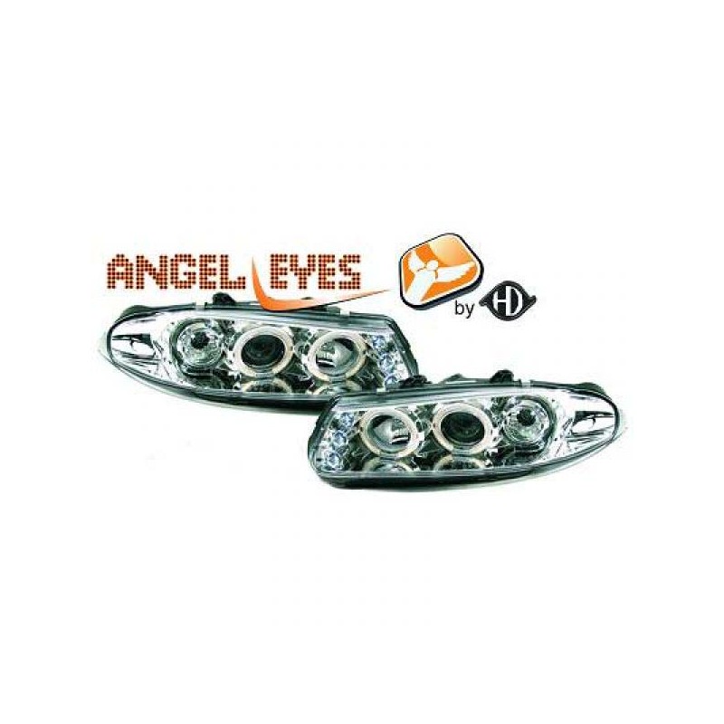 JUEGO FAROS DE DISENO ROVER 200  95 00 CRISTAL CLARO CROMADO ANI