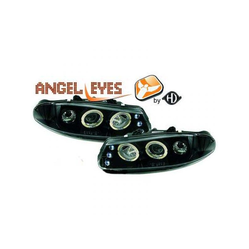 JUEGO FAROS DE DISENO ROVER 200  95 00 CRISTAL CLARO NEGRO ANILL