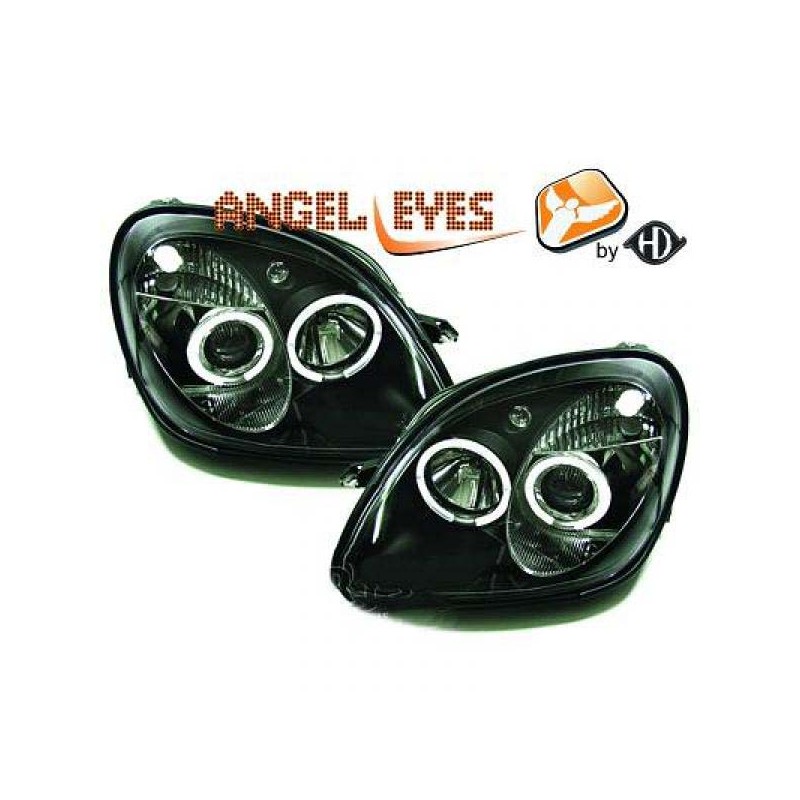 JUEGO FAROS DE DISENO MERCEDES SLK  96 04 CRISTAL CLARO  NEGRO M