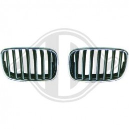 Parilla del Radiador izquierda BMW X5  07 10 cromado   negro IMP
