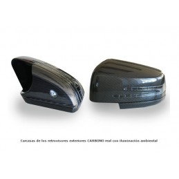 CARCASAS RETROVISOR CARBONO REAL MERCEDES GLK X204   CON LUZ COR