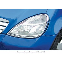 MARCOS CROMADOS INOX FAROS DELANTEROS MERCEDES CLASE A W168