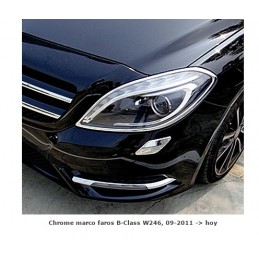 MARCOS FAROS CROMADOS INOXIDABLE MERCEDES CLASE B W246