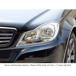 MARCOS CROMADOS FAROS DELANTEROS MERCEDES CLASE C W204 TAMBIEN C