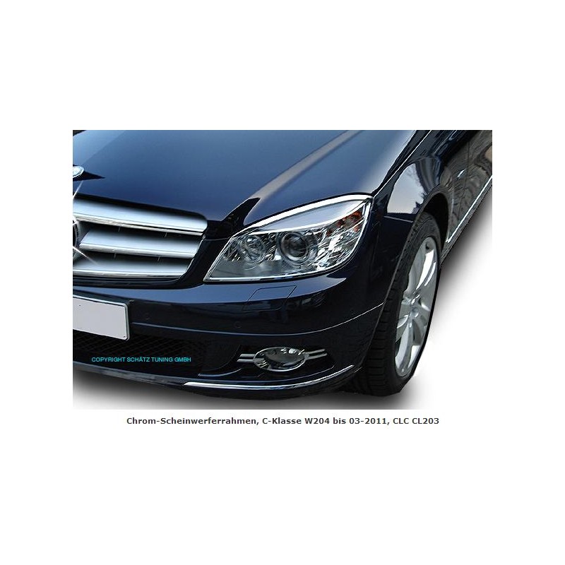 MARCOS CROMADOS FAROS DELANETEROS MERCEDES CLASE C W204 HASTA 3 