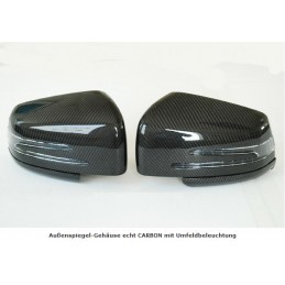 CARCASAS RETROVISORES CARBONO REAL MERCEDES W204 C ILUMINACION S