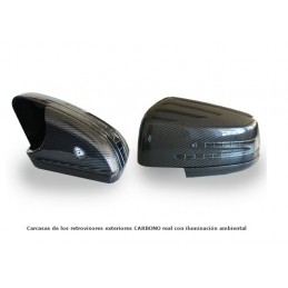 CARCASAS RETROVISORES CARBONO REAL MERCEDES CLASE S W221 CON LUZ