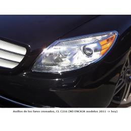 MARCOS CROMADOS FAROS DELANTEROS MERCEDES CLASE CL COUPE C216 06