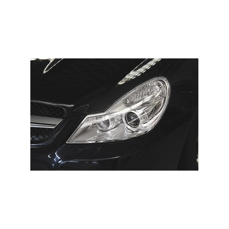 MARCOS CROMADOS FAROS DELANTEROS MERCEDES CLASE SL R230 08 