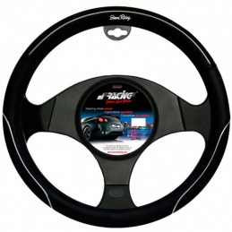 Funda volante Simoni Racing Chrome negra Eco Leder 37 39cm