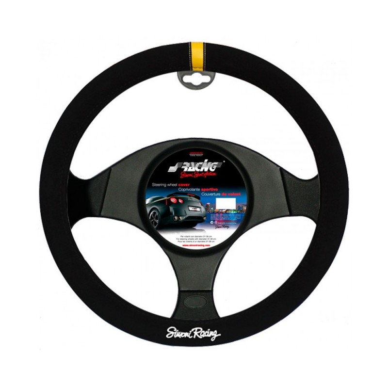 Funda volante Simoni Racing Carrera Look negra Geel 37 39cm